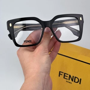 Fendi Women Eyeglasses Black Oversized FE50085F FENDI ROMA 001 NEW AUTHENTIC - Picture 1 of 9