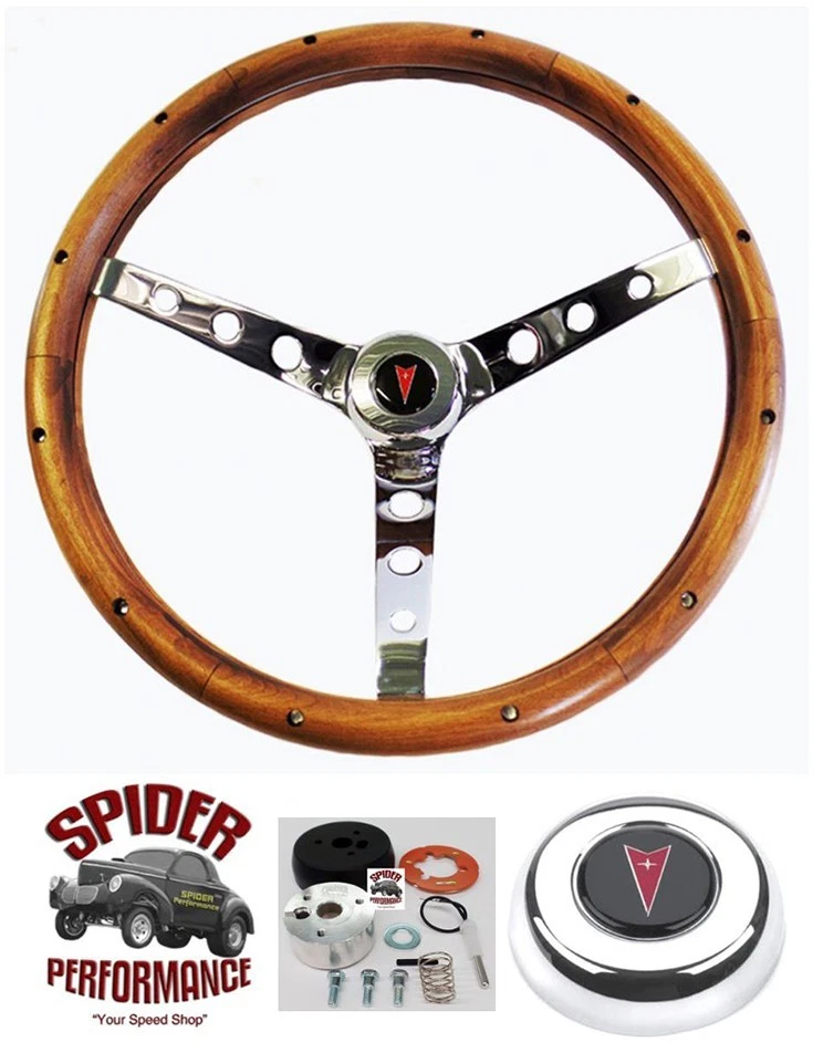 Pontiac 1967-1968 volante madera 15" clásico nogal Foto 1 de 4