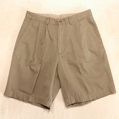 St Johns Bay Mens Classic Short Sz.34/Green/Pleated/Cotton Twill/8" Inseam - Image 1 of 4