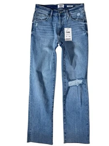 KENSIE Light Wash Vintage Luxe The Slim Fringe Denim Jeans Women's Size 4/27 - Picture 1 of 24