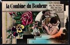 BX093 ART DECO "La COMBINE du BONHEUR" COUPLE Lovers Romance PHOTOMONTAGE pc