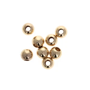 10 pcs - 6mm Gold Filled Large 3.2mm Hole Beads, Round Seamless Beads, 14KT - Picture 1 of 1