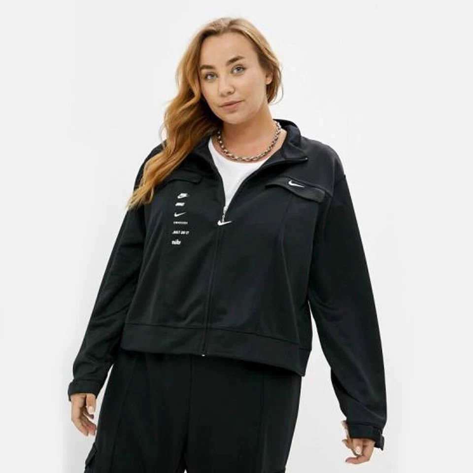 RARE Nike Sportswear Womens Swoosh Polyknit Jacket Cz6753-010 Plus Size 2x