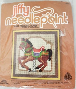 De colección Nuevo Kit de Punta de Aguja Jiffy 5565 Carrusel de Óxido Caballo Puesta de Sol Diseños Puntada - Imagen 1 de 2