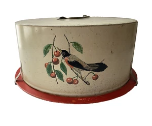 Vintage Metall Kuchenträger Trauzeugin Vögel Beeren Dessert Kuchen MCM 10 x 5,5" - Bild 1 von 17