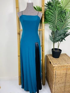 Mr K Dress Size 10 Blue Turquoise Event Sexy Stretchy Maxi Length - Picture 1 of 12