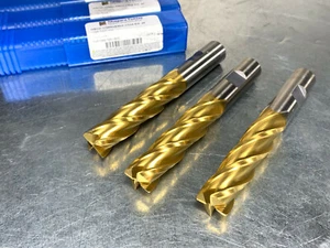 (3) Molino de extremo de cobalto Niágara 17 mm, 4-5/8"" OAL, 4FL, 2-1/2"" LOC, recubierto de TiN - Imagen 1 de 3