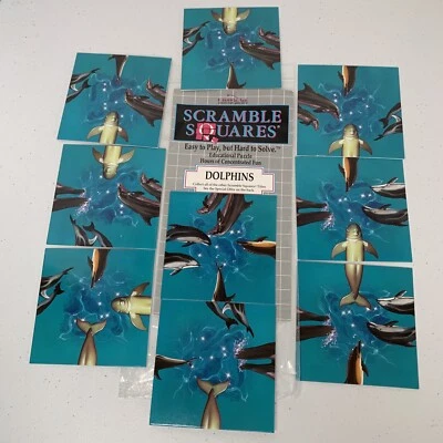 Scramble Squares Dolphins 9 Piece Puzzle B. Dazzle Vintage 1995 Sea Life - Image 1 of 4