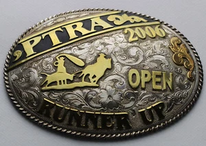 Hebilla de cinturón de rodeo PTRA Open Runner Up 2006 - Troy Fischer - Imagen 1 de 3