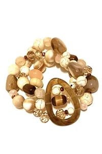 Three-strand beaded elastic bracelet - Picture 1 of 2