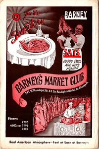 CHICAGO, ILLINOIS - BARNEY'S MARKET CLUB - RESTAURANT - OLD ADVERTISING POSTCARD - Picture 1 of 2