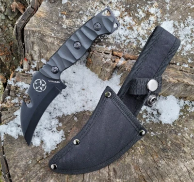 Cuchillo gancho intestinal de hoja fija Karambit Hawksbill negro funda oculta castigador Foto 1 de 4