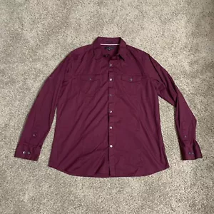 Camisa para hombre Marc Anthony con botones XL calce ajustado manga larga algodón roja - Imagen 1 de 12