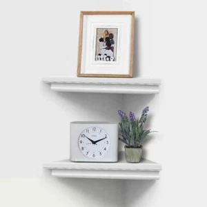 ZGZD White Corner Shelf Wall Mounted Storage Display Shelves for Home Decor S... - Picture 1 of 3