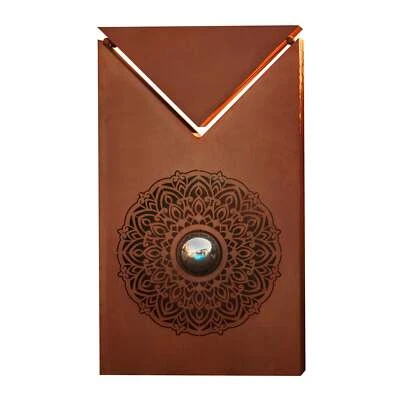 Pflanzsäule mit Mandala Motiv und Edelstahlkugel - Inklusive Dreiecks-Schale - Bild 1 von 4