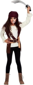 Smiffys Costume Carnevale Pirata Piratessa Bambina 4-6 Anni Vestito Carnevale - Foto 1 di 6