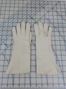 Vintage J'Mar weiße weiche Leder English Doe Damenhandschuhe Gr. 7 EUC 10,5" - Bild 1 von 4