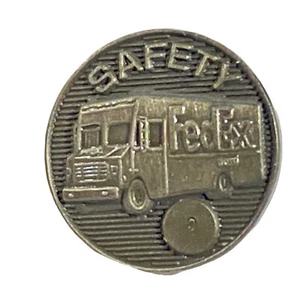 FedEx 9 Year Safety Anniversary Award Lapel Pin Pinback Federal Express Truck - Picture 1 of 3