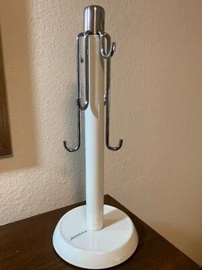 VTG TYPHOON HANGING COFFEE MUG HOLDER WHITE & STAINLESS STEEL - Picture 1 of 8