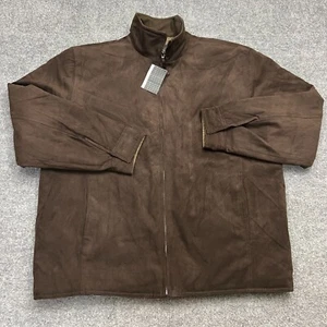 Geoffrey Beene Men's Large Brown Full Zip Jacket Quilt Lined Dress Casual NWT - Picture 1 of 10