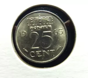 Netherlands 1965 25 Cents * Juliana * 👀 - Picture 1 of 2