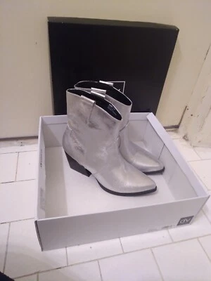  Dolce Vita Mujer Vaquera Vaquera, Botas Occidentales 💯 Cuero Alrededor del Tobillo  Foto 1 de 4