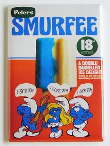 Smurfs Ice Cream Sign FRIDGE MAGNET smurfette