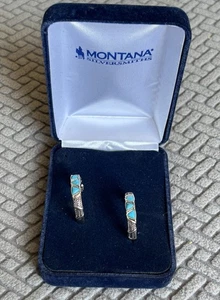 Trilogía Trillón Montana Plateros Turquesa Aro Pendientes Joyería Occidental - Imagen 1 de 6