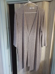 Jones Studio womens 1x sheer vneck cardigan duster grey long line plus size - Picture 1 of 7