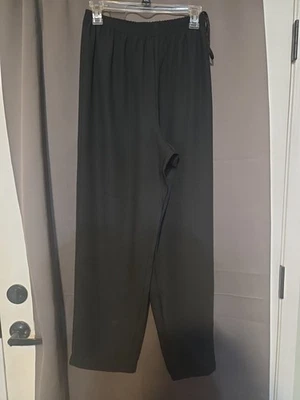 Calças de cintura elásticas pretas Leslie Fay, femininas tamanho 6, roupas de trabalho profissionais - Imagem 1 de 4