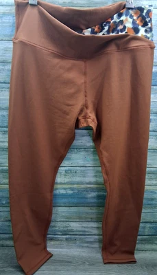 Linc Active Legging Rust/Flowered Band Yoga Pants- Demo Ranch Womens 2XL - Image 1 of 4