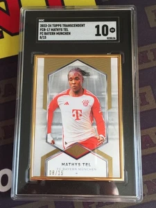 2023-24 Topps Transcendent Bayern Munchen Mathys Tel Gold Frame 8/15 SGC10 GM - Picture 1 of 2