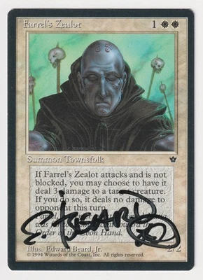 Signed Farrel's Zealot HP Fallen Empires Artist Edward P. Beard, Jr. MTG Magic! - Image 1 of 2