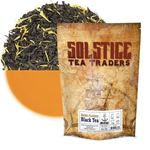 Mango Flavored Loose Leaf Black Tea 8oz Bag, Makes 100+ Cups of Tea - Picture 1 of 9