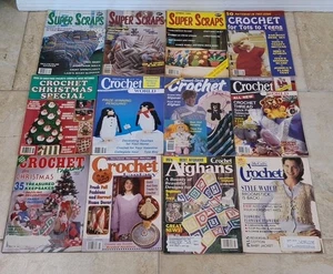 Vintage 1982-1995 CROCHET Magazines Lot of 12 Super Scraps McCalls World Fantasy - Picture 1 of 3