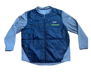 NFL Seattle Seahawks Nike Shield Blue Gray Full Zip Golf Hybrid Jacket Men's 2XL - Picture 1 of 4