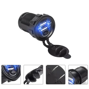 2pcs Dual USB Car Charger Dual USB Outlet Fast Charger Phone Charger with - Photo 1 sur 12