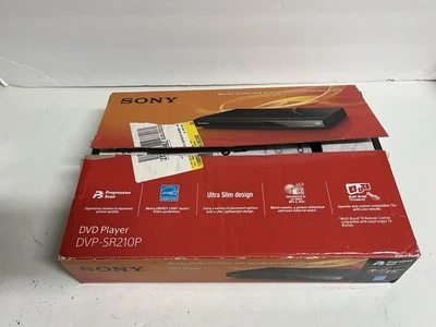 Sony Progressive Scan DVD & CD Player #DVP-SR210P Black Ultra Slim NEW OPEN BOX - Image 1 of 4