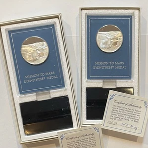 Lote: 2 medallas de plata esterlina Franklin Mint VIKING I Mission to Mars Eyewitness - Imagen 1 de 4