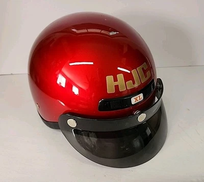 HJC Candy Red Motorcycle or Quad  Helmet & Sun Visor DOT Approved Size XL - Image 1 of 4