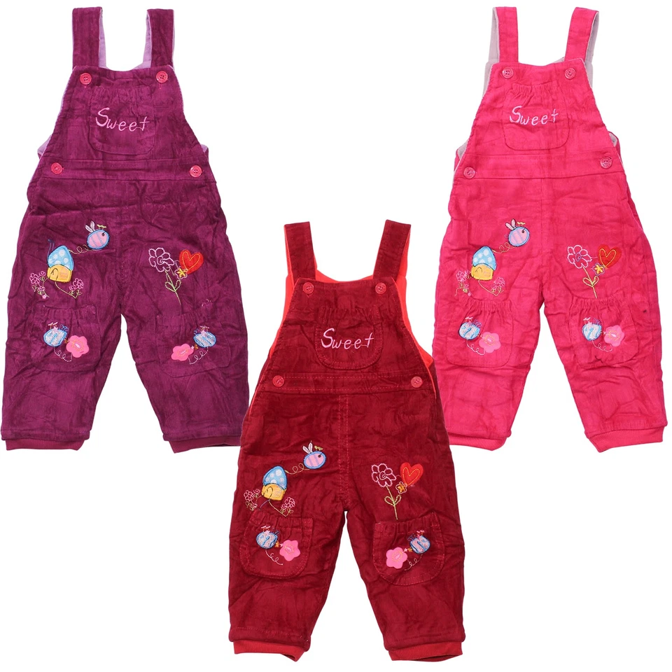 Mädchen Cordhose Kordhose Süße Thermohose mit Fleece Träger Latzhose Winterhose - Bild 1 von 2