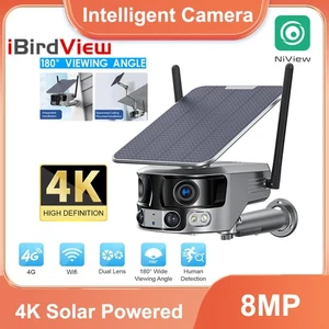 8MP Solar Power 4G/WiFi Outdoor Security IP Camera Dual Lens Color Night Vision - Picture 1 of 18