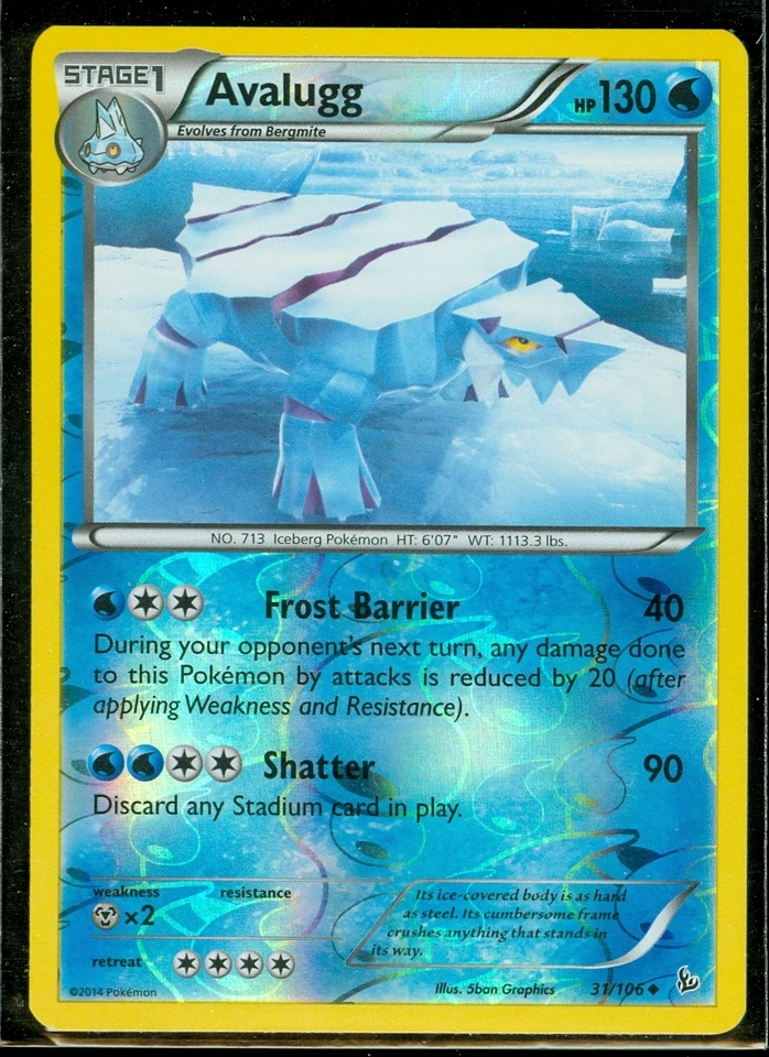Pokemon AVALUGG 31/106 - XY Flashfire Rev Holo MINT! - Image 1 of 1