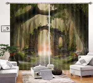 3D Waldbogen H2256 Foto Blockout Vorhang Stoff Fenster Honey 2023 - Picture 1 of 7