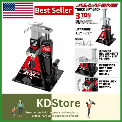 Gato de botella y soporte de gato todo en uno Powerbuilt de 3 toneladas - elevación de 21 pulgadas Foto 1 de 4