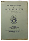 Catalogue de vente aux enchères Parke-Bernet l'importante collection d'argent anglais 1965