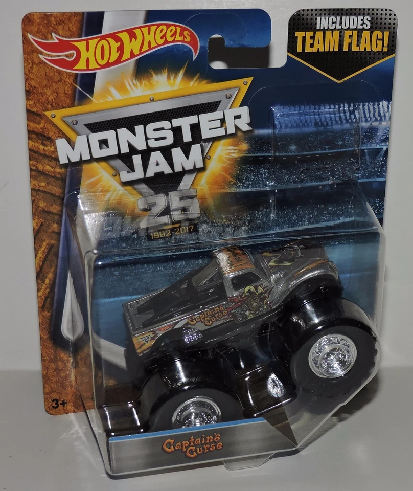 2017 MONSTER JAM TRUCK - CAPTAIN'S CURSE 1:64 - CHROME 6/7 - ERROR - NO FLAG  - Image 1 of 2