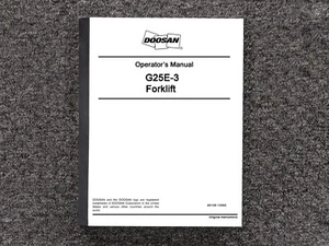 Doosan G25E-3 Forklift Lift Truck Owner Operator Manual User Guide - Picture 1 of 1