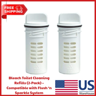 Bleach Toilet Cleaning Refills (2-Pack) – Compatible with Flush ‘n Sparkle Syste - Image 1 of 4
