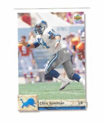 Chris Spielman Detroit Lions #54 Linebacker #390 Upper Deck 1992 Football Card - Image 1 of 2
